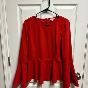 TCEC Red Flared Sleeve Blouse